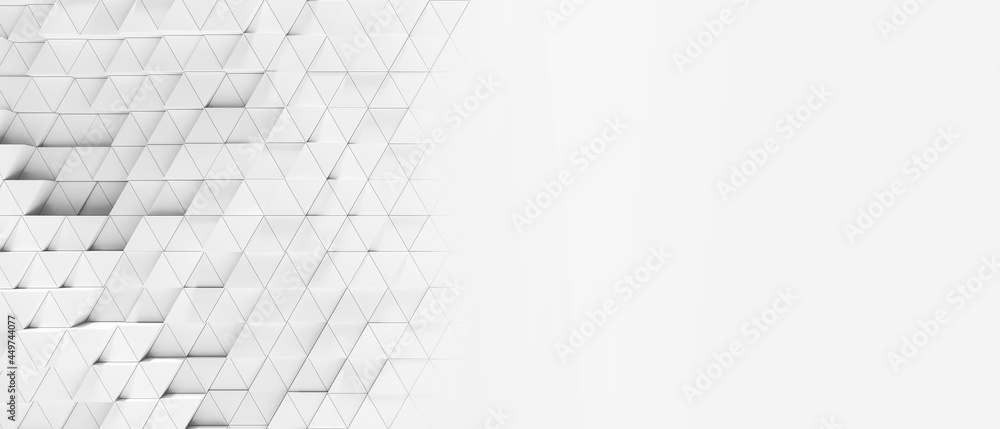 Abstract shifted white triangles background wallpaper banner wit - obrazy, fototapety, plakaty 