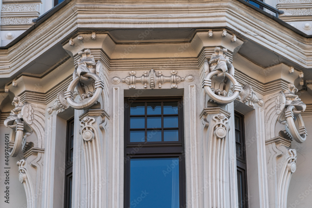Fragment of Art Nouveau architecture style of Riga city Fragment of Art Nouveau architecture style of Riga city