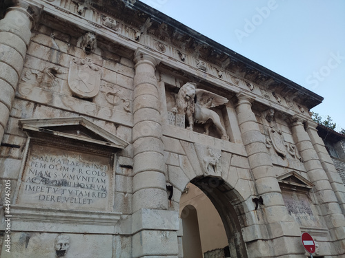 Gate of the Queen Jelena Madijevka Park in the daylight in Zadar, Croatia photo