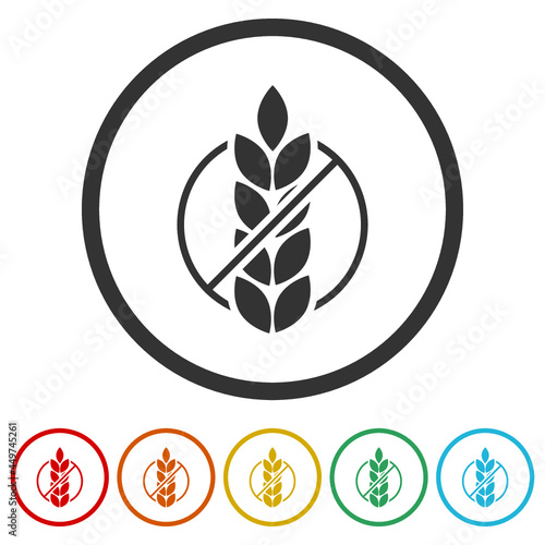 Gluten free grain ring icon isolated White background