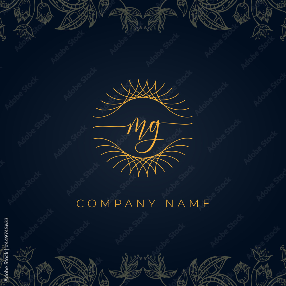 Elegant luxury letter MG logo. - obrazy, fototapety, plakaty 