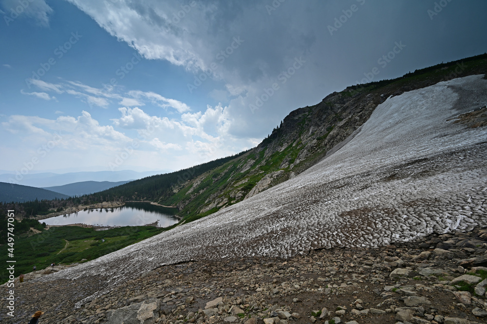 Saint Mary's Glacier and Lake in Arapaho National Forest near Idaho Springs, Colorado. Saint Mary's Glacier and Lake in Arapaho National Forest near Idaho Springs, Colorado.