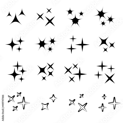 Sparkles white line collection. Sparks vector icons set © 3dwithlove