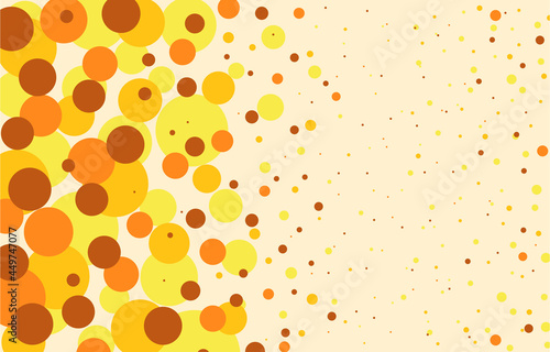 Colorful golden circles.  Abstract background in pastel colors. Vector illustration web banner.
