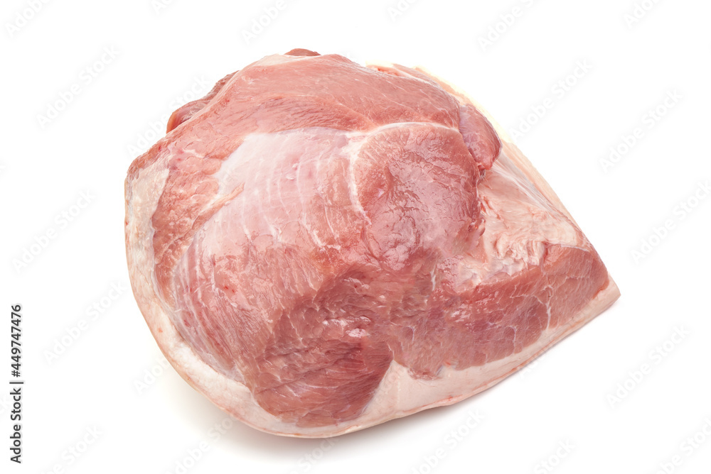 Raw pork ham, isolated on white background. Raw pork ham, isolated on white background.