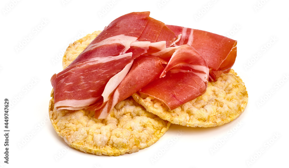 Jamon, jerked meat, isolated on white background. High resolution image.