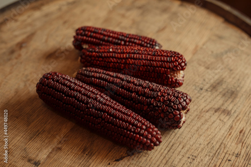 Jimmy red corn on wooden background