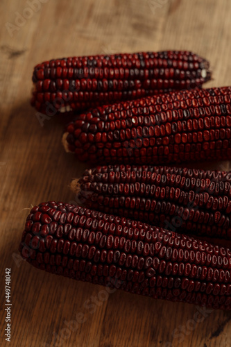 Jimmy red corn on wooden background