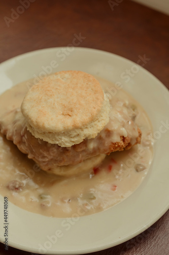 Southern chicken biscuit meal with gravy