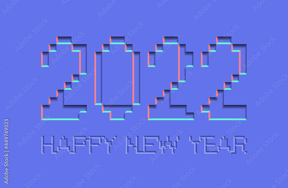 Happy New Year 2022 pixel art logo numbers Happy New Year 2022 pixel art logo numbers