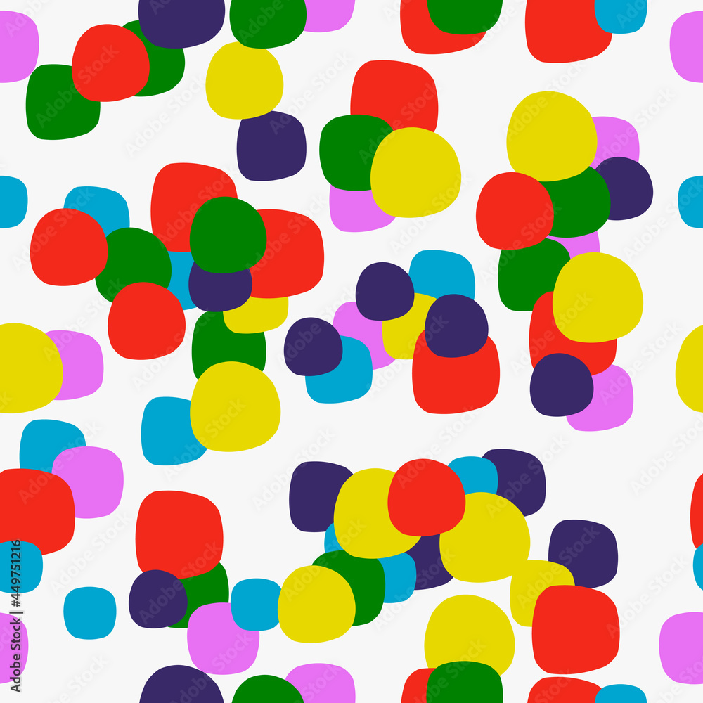 Multicolor mosaic shapes. Vector seamless applications pattern.