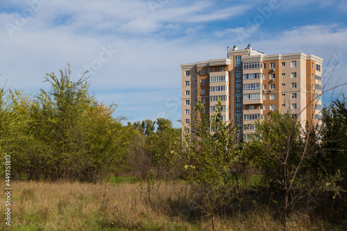 Canvas Print New area with a typical residential new building