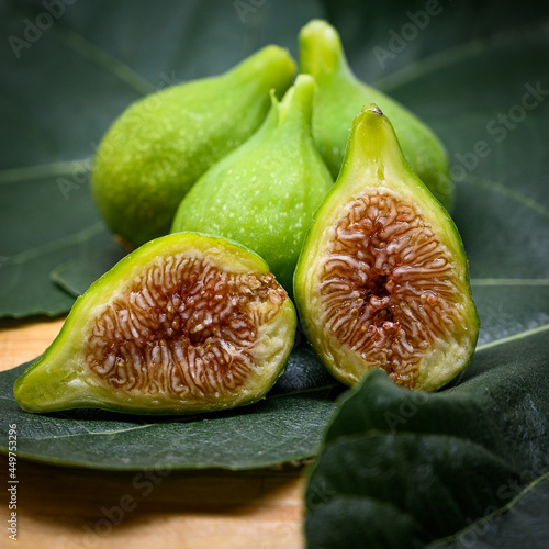 fresh figs on a wooden board