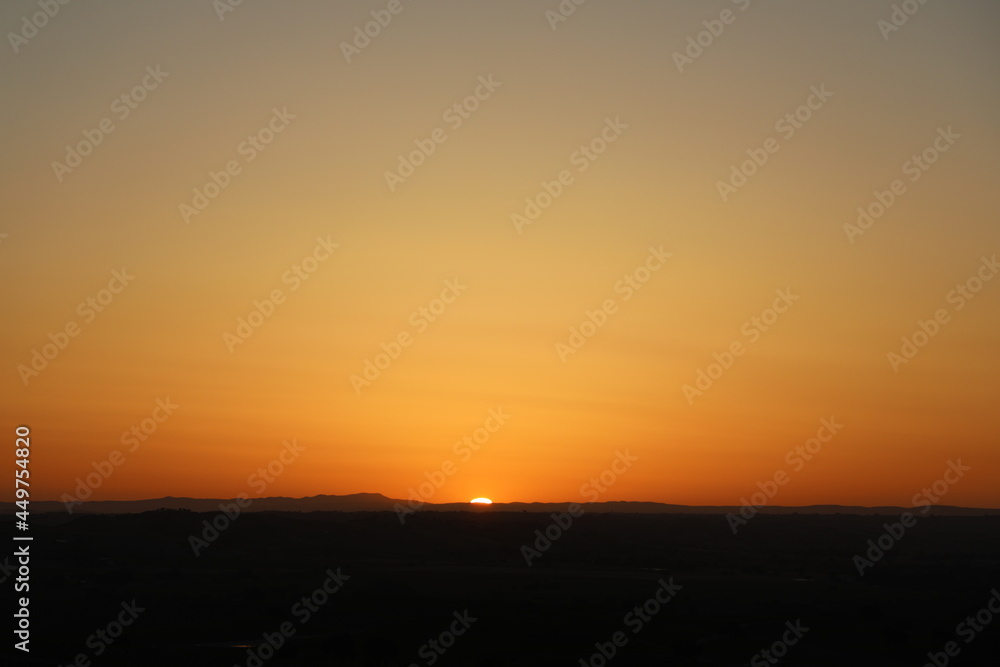 Panoramic golden Sunrise on the beautiful California Central Coast