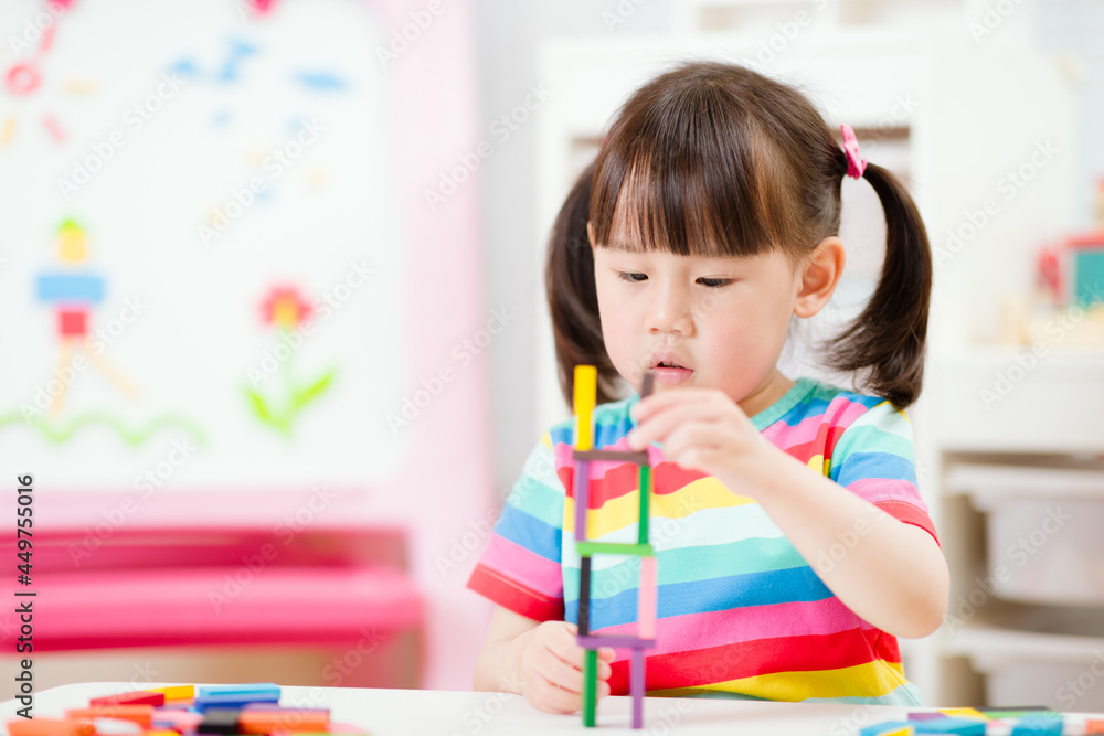 young girl play number sticks fine motor skill game for homeschooling young girl play number sticks fine motor skill game for homeschooling