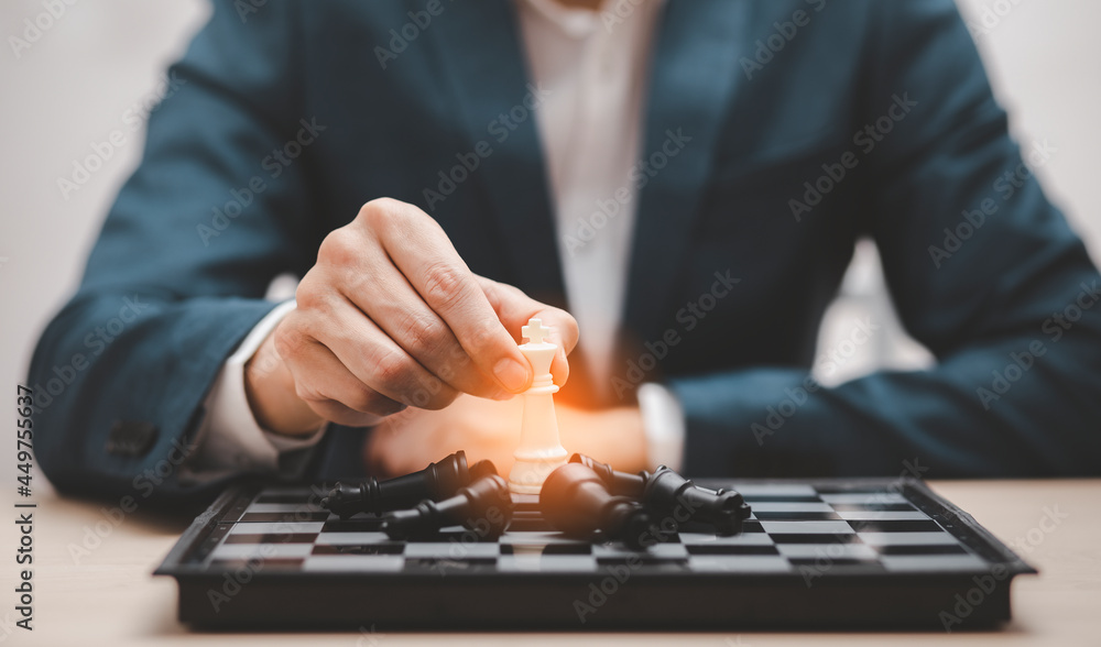 Foto de Planning and Decision concept, Businessman with strategy ...