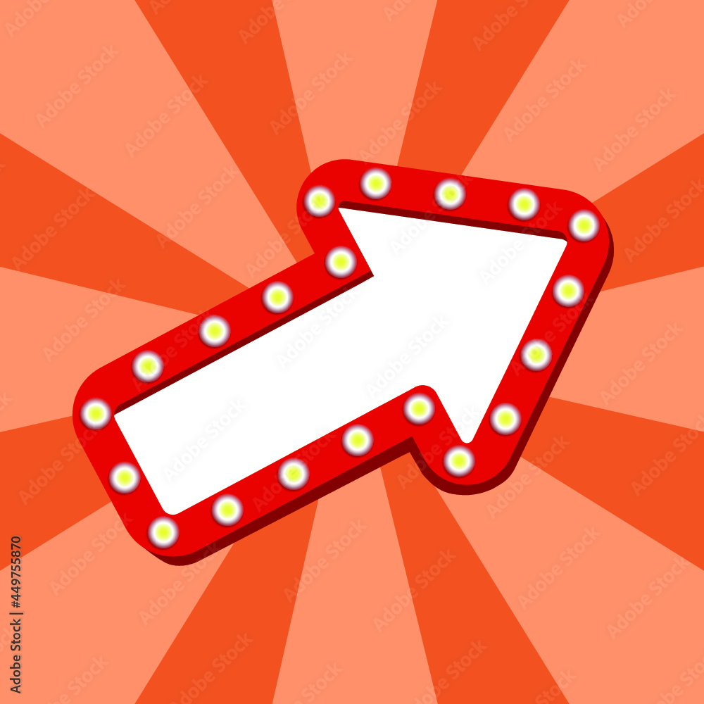 Fototapeta premium Arrow with light bulbs