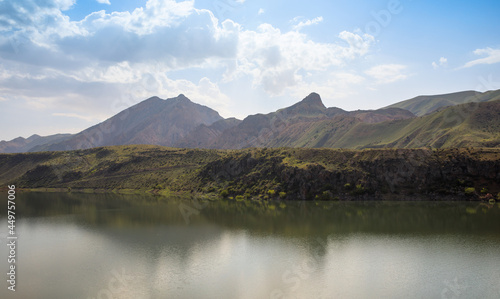 mountains with lake background