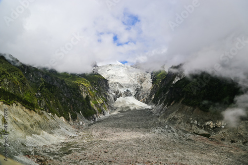 Mount gongga and glacier in Hailuogou Glacier Forest Park Sichuan China