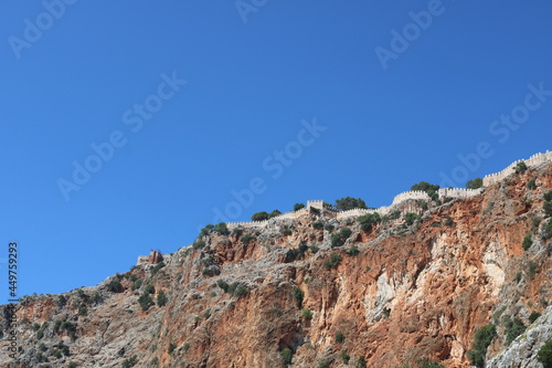 Panorama of Alanya castle in Turkey.
