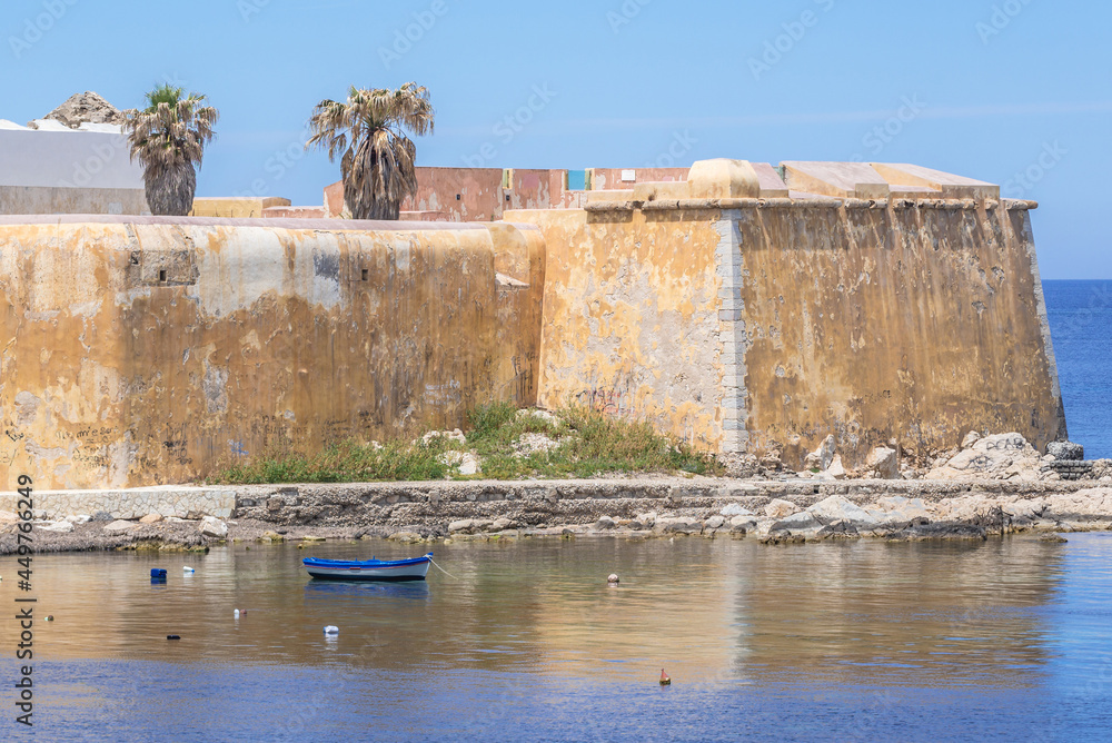 Bastion Conca, view from Tramontana historic walls in Trapani city, capital of Trapani region on Sicily Island, Italy