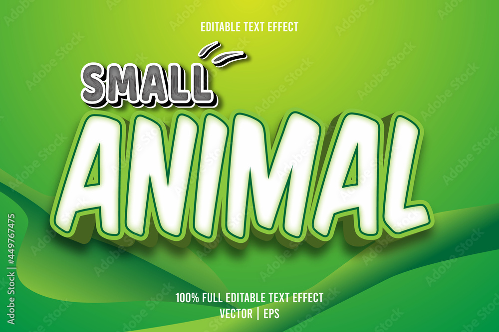 Small animal editable text effect 3 dimension emboss cartoon style Small animal editable text effect 3 dimension emboss cartoon style