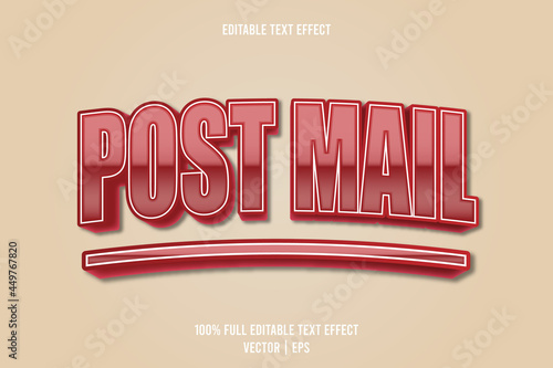 Post mail editable text effect 3 dimension emboss cartoon style