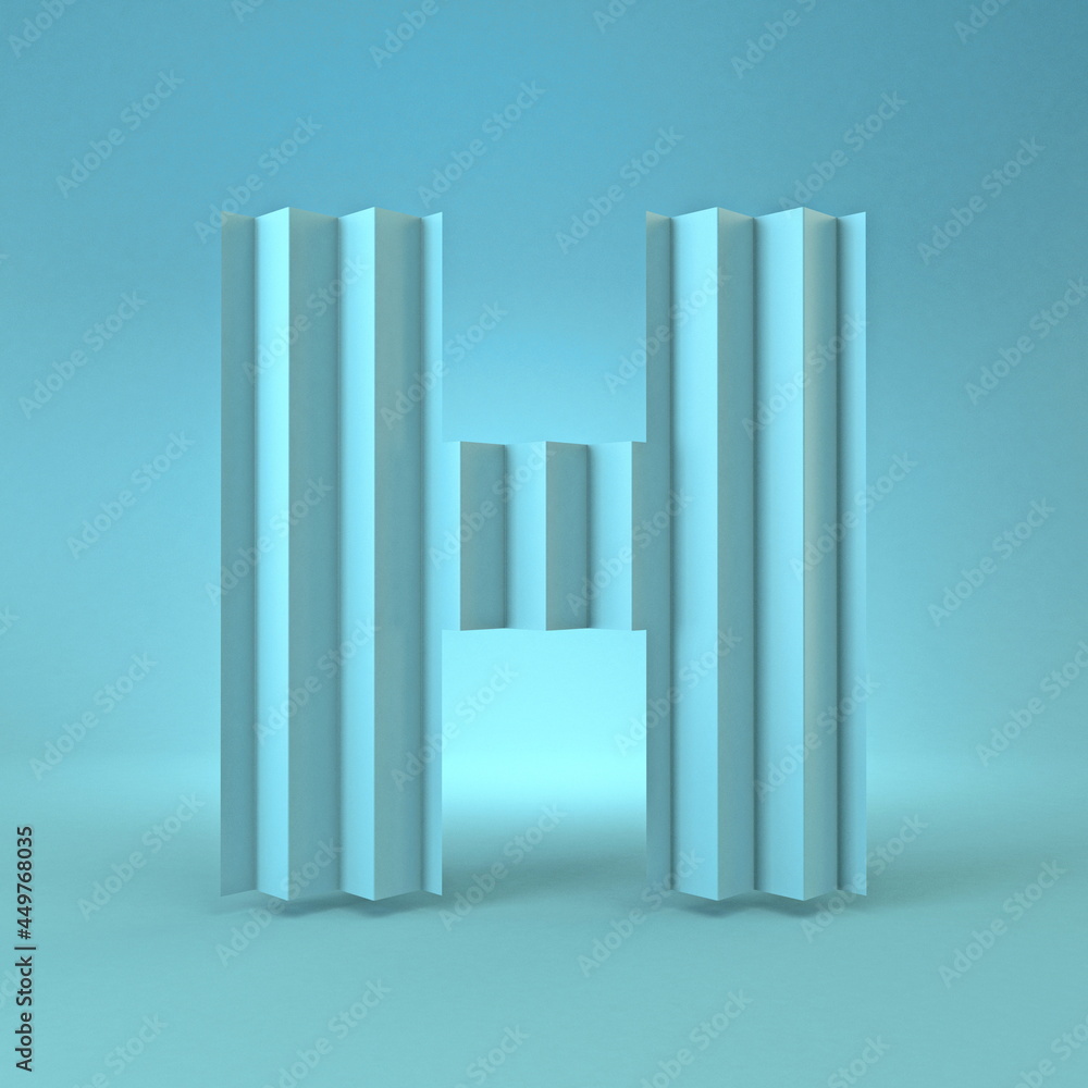 Cold blue font Letter H 3D Cold blue font Letter H 3D