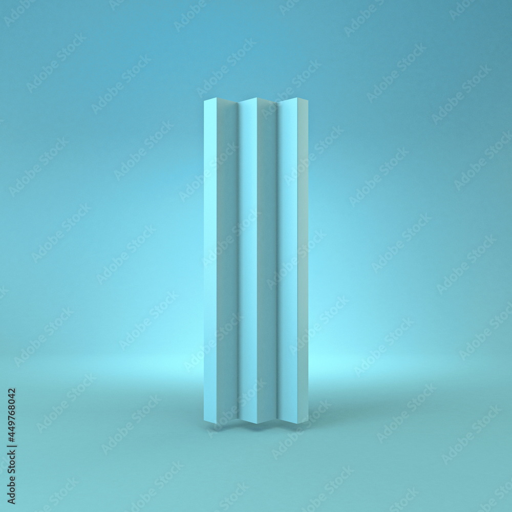 Cold blue font Letter I 3D Cold blue font Letter I 3D