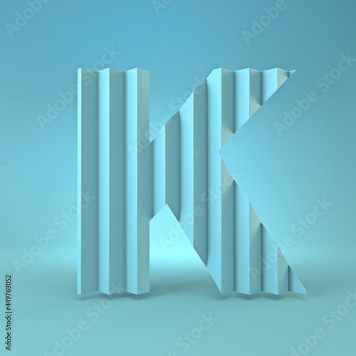 Cold blue font Letter K 3D