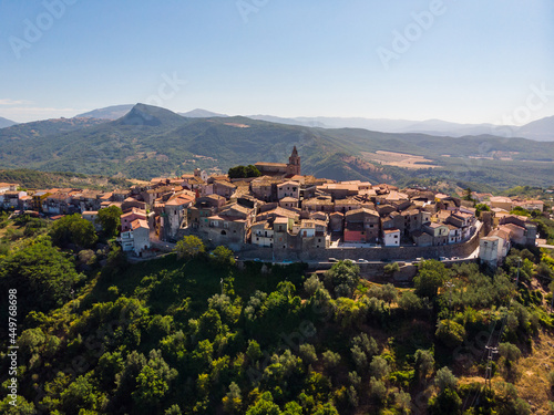 Fornelli town, aerial view of this ancient town in Isernia Province, Molise region
