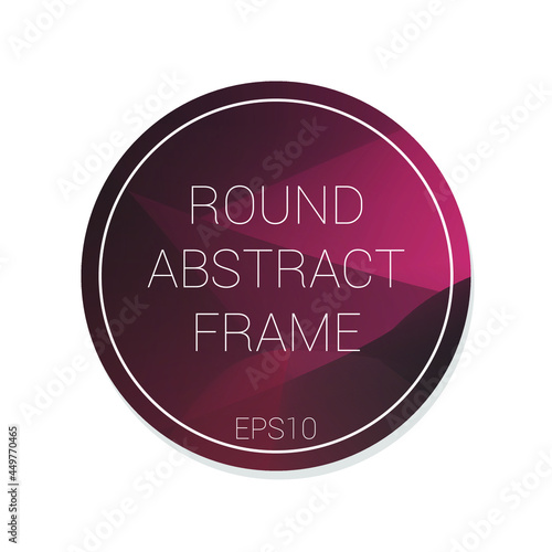 Round Frame Abstract Texture Vector Illustration. Motion Shape Gradient Template Badge Design.