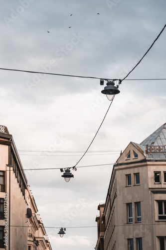 View of the Riga lamps, in the city center. Riga is the capital city of Latvia, famous European baltic country