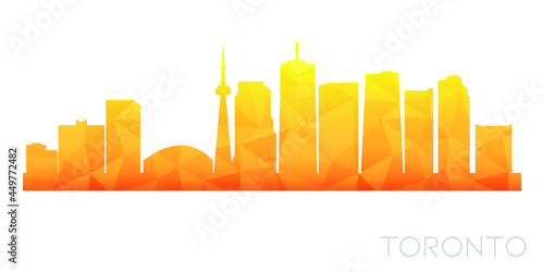 Toronto, ON, Canada Low Poly Skyline Clip Art City Design. Geometric Polygon Graphic Horizon Icon. Vector Illustration Symbol.