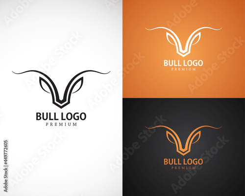 bull logo creative line art design sign symbol emblem brand