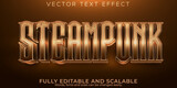 Steampunk text effect; editable history and old text style