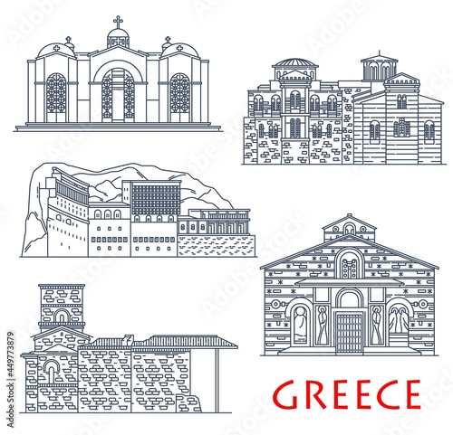Εκτύπωση καμβά Greece architecture buildings, Greek antique church, monastery and chapel