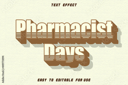 Pharmacist Day Editable Text Effect Emboss Vintage Style