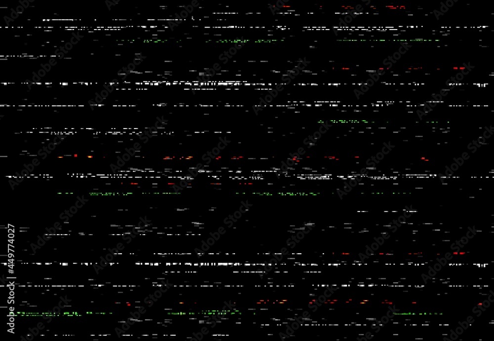 Glitch VHS screen, video glitch effect with random lines and noise