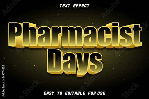 Pharmacist Days Editable Text Effect Emboss Vintage Style