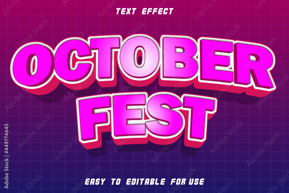 October Fest Editable Text Effect Emboss Modern Style