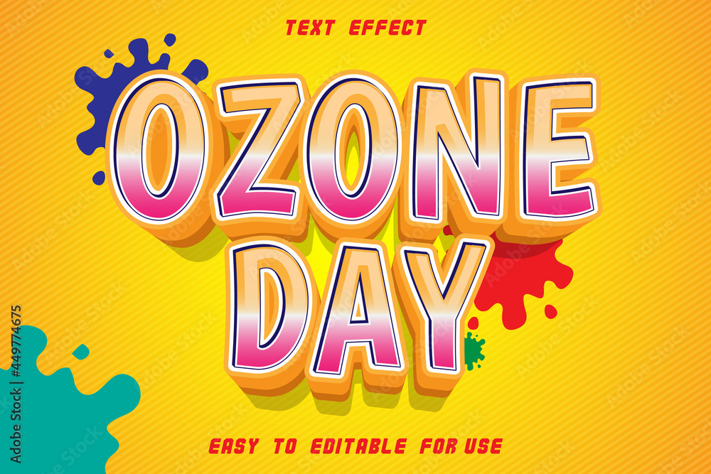 Ozone Day Editable Text Effect Emboss Comic Style