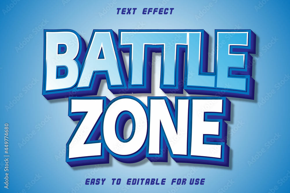 Battle Zone Editable Text Effect Emboss Modern Style
