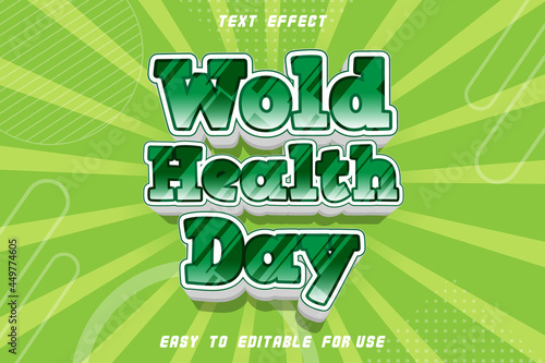 Wold Health Day Editable Text Effect Emboss Comic Style