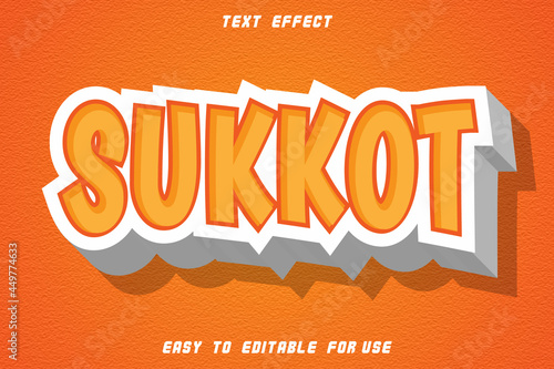 Sukkot Editable Text Effect Emboss Modern Style