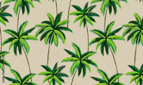 palm trees Background. sand seamless repeat pattern and beautiful trees vector illustration