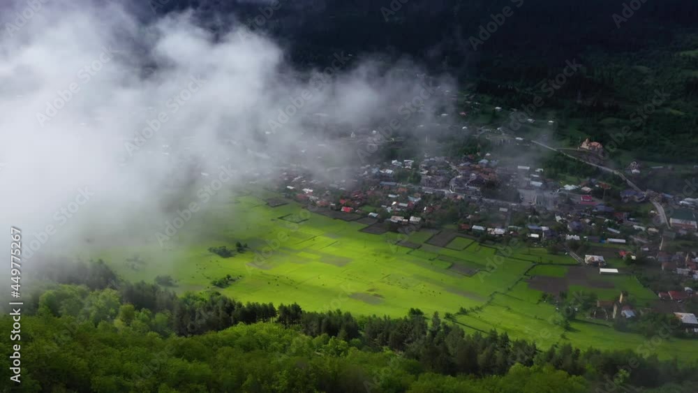 Aerial: Mestia township in Zemo Svaneti, Georgia Caucasus Mountains, 4K view Aerial: Mestia township in Zemo Svaneti, Georgia Caucasus Mountains, 4K view