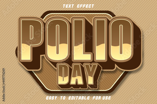 Polio Day Editable Text Effect Emboss Vintage Style