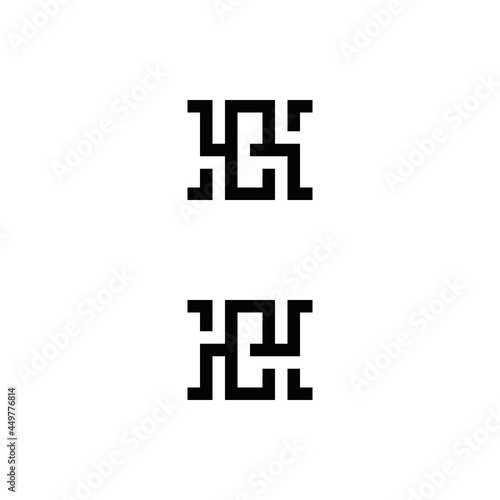 h e he eh initial logo design vector template