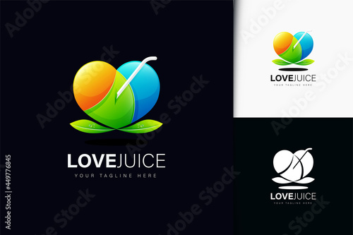 Love juice logo design with gradient